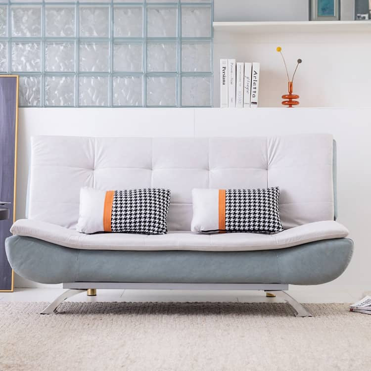 Sleek Modern Sofa in Off-White, Light Brown, Yellow, Orange, Gray, Mint Green with Techno Fabric & Cotton Upholstery qm-10