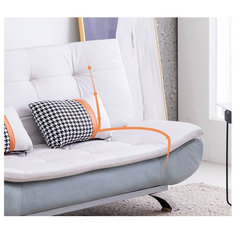 Sleek Modern Sofa in Off-White, Light Brown, Yellow, Orange, Gray, Mint Green with Techno Fabric & Cotton Upholstery qm-10