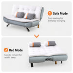 Sleek Foldable Fabric Sofa Bed, 2-Seater Convertible Sleeper Couch for Small Spaces & Livingroom qm-10