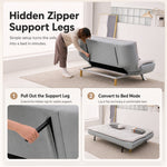 Sleek Foldable Fabric Sofa Bed, 2-Seater Convertible Sleeper Couch for Small Spaces & Livingroom qm-10