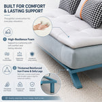 Sleek Foldable Fabric Sofa Bed, 2-Seater Convertible Sleeper Couch for Small Spaces & Livingroom qm-10