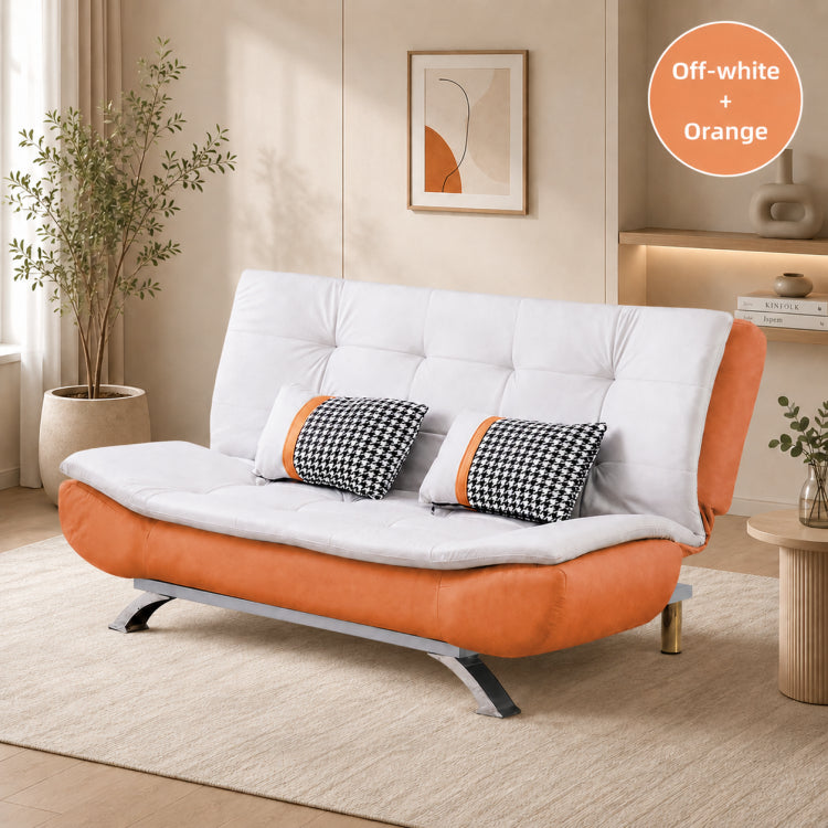 Sleek Foldable Fabric Sofa Bed, 2-Seater Convertible Sleeper Couch for Small Spaces & Livingroom qm-10