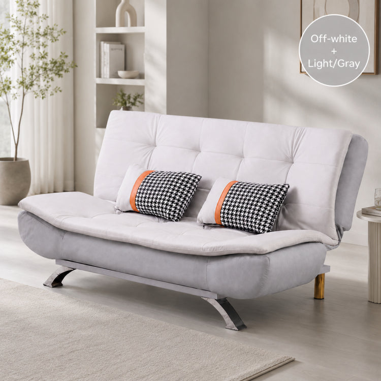 Sleek Foldable Fabric Sofa Bed, 2-Seater Convertible Sleeper Couch for Small Spaces & Livingroom qm-10