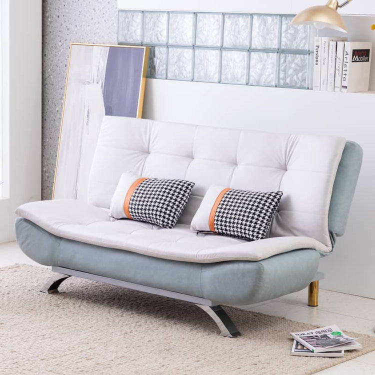 Sleek Foldable Fabric Sofa Bed, 2-Seater Convertible Sleeper Couch for Small Spaces & Livingroom qm-10