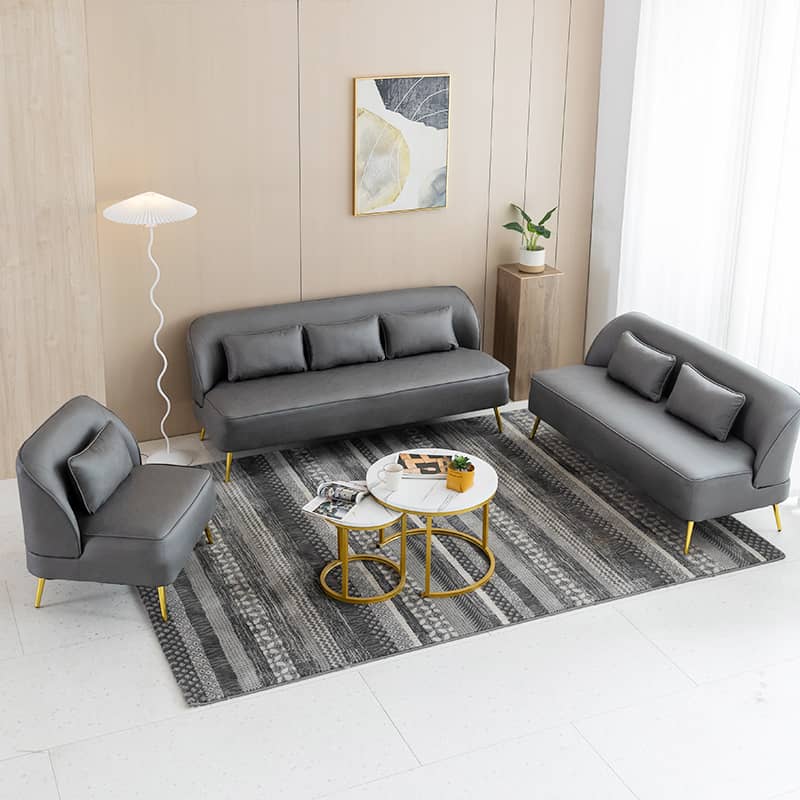 Modern Multi-Color Sofa: Gray, Yellow, Off-White, Dark Green, Orange - Premium Techno Fabric & Cotton, Wood Frame qm-13