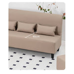 Modern Techno Fabric Sofa in Dark Blue, Light Gray, Khaki, and Orange with Wood Accents - Durable Nylon Upholstery qm-14