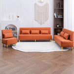 Stylish Multi-Color Sofa: Orange, Khaki, Dark Green, Blue & Light Brown with Premium Wood Finish & Techno Fabric Blend qm-15