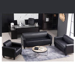 Luxurious PU Leather Sofa - Versatile Colors: Black, Light Brown, Off White, Wine Red, and Orange qm-4