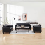 Luxurious PU Leather Sofa - Versatile Colors: Black, Light Brown, Off White, Wine Red, and Orange qm-4