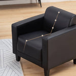 Luxurious PU Leather Sofa - Versatile Colors: Black, Light Brown, Off White, Wine Red, and Orange qm-4