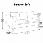 Nordic Tech Fabric Sofa, Colorful 2/3-Seater Couch for Small Living Room qm-5