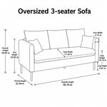 Nordic Tech Fabric Sofa, Colorful 2/3-Seater Couch for Small Living Room qm-5