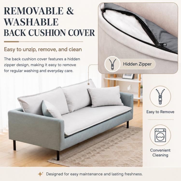 Nordic Tech Fabric Sofa, Colorful 2/3-Seater Couch for Small Living Room qm-5