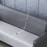 Stylish Dark Blue and Light Gray Sofa with Green Wood Accents - Techno Fabric and Cotton Blend for Ultimate Comfort qm-6