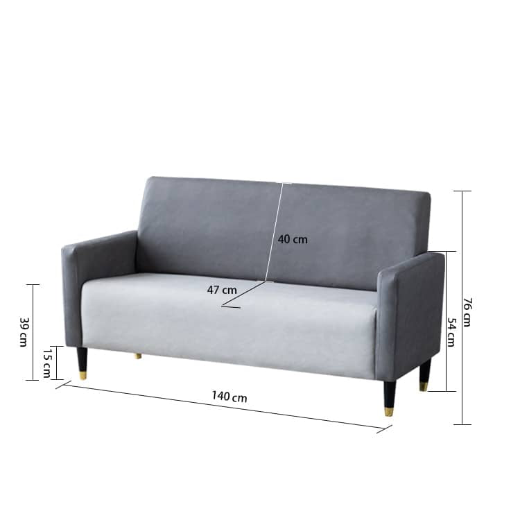 Stylish Dark Blue and Light Gray Sofa with Green Wood Accents - Techno Fabric and Cotton Blend for Ultimate Comfort qm-6