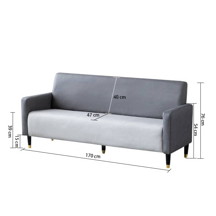 Stylish Dark Blue and Light Gray Sofa with Green Wood Accents - Techno Fabric and Cotton Blend for Ultimate Comfort qm-6