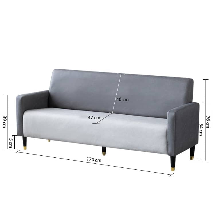 Stylish Dark Blue and Light Gray Sofa with Green Wood Accents - Techno Fabric and Cotton Blend for Ultimate Comfort qm-6