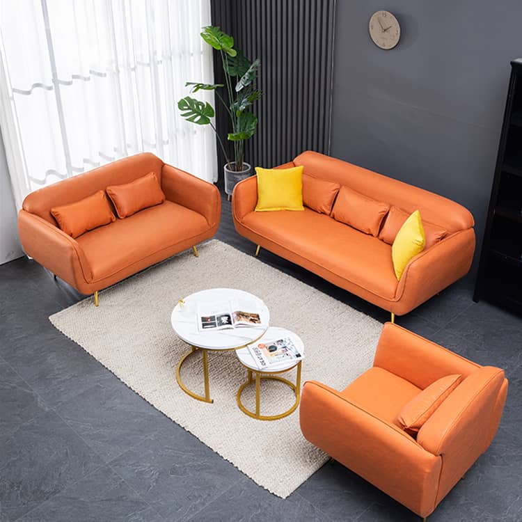 Stylish Multi-Color Sofa: Orange, Dark Green, Blue, Khaki & Brown Techno Fabric Cotton Blend qm-9