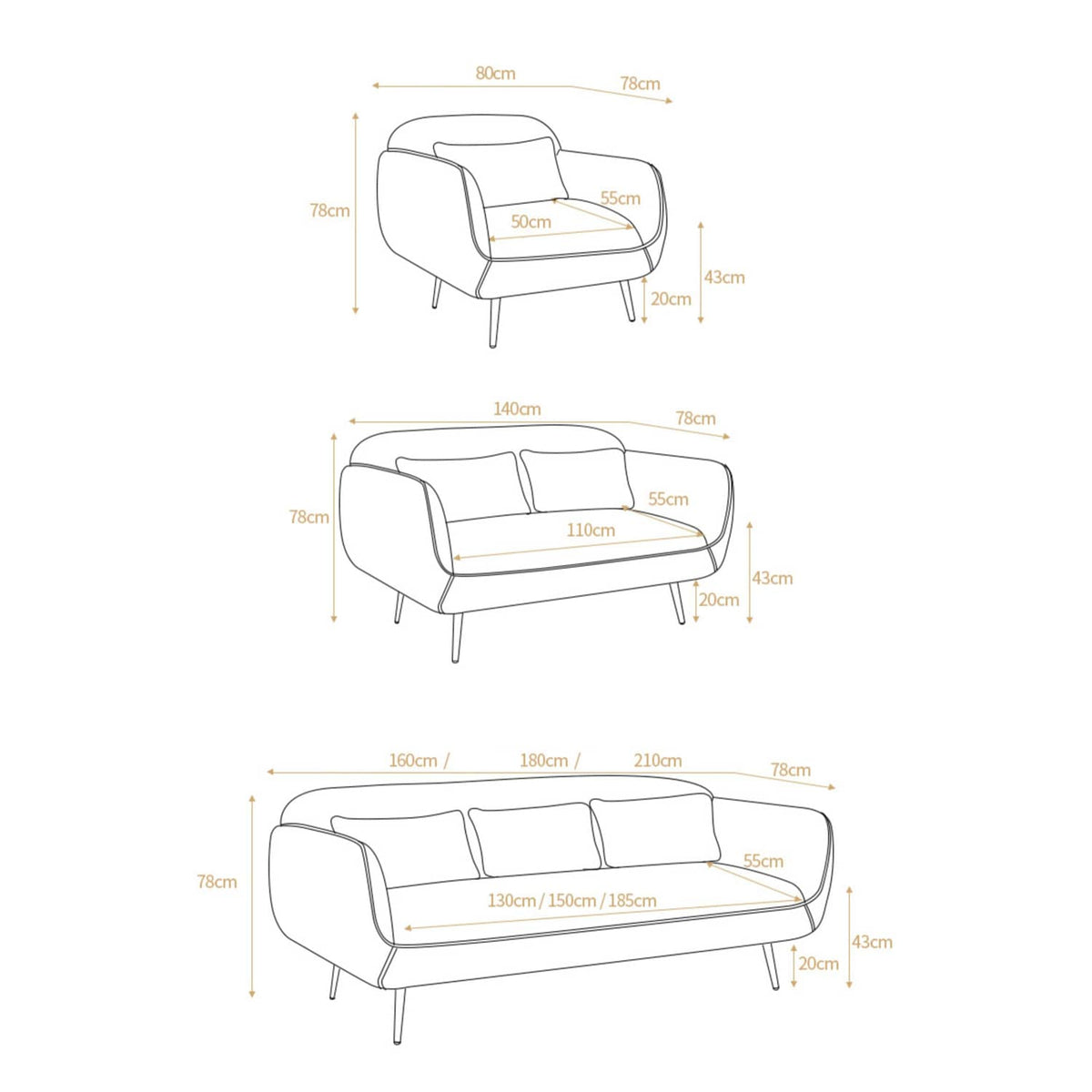 Stylish Multi-Color Sofa: Orange, Dark Green, Blue, Khaki & Brown Techno Fabric Cotton Blend qm-9