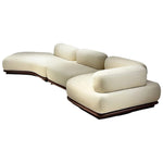 Italian Modern Minimalist Curved Solid Wood Leather Sofa, Soft Cream-Tone Luxury Couch sz-0207-46