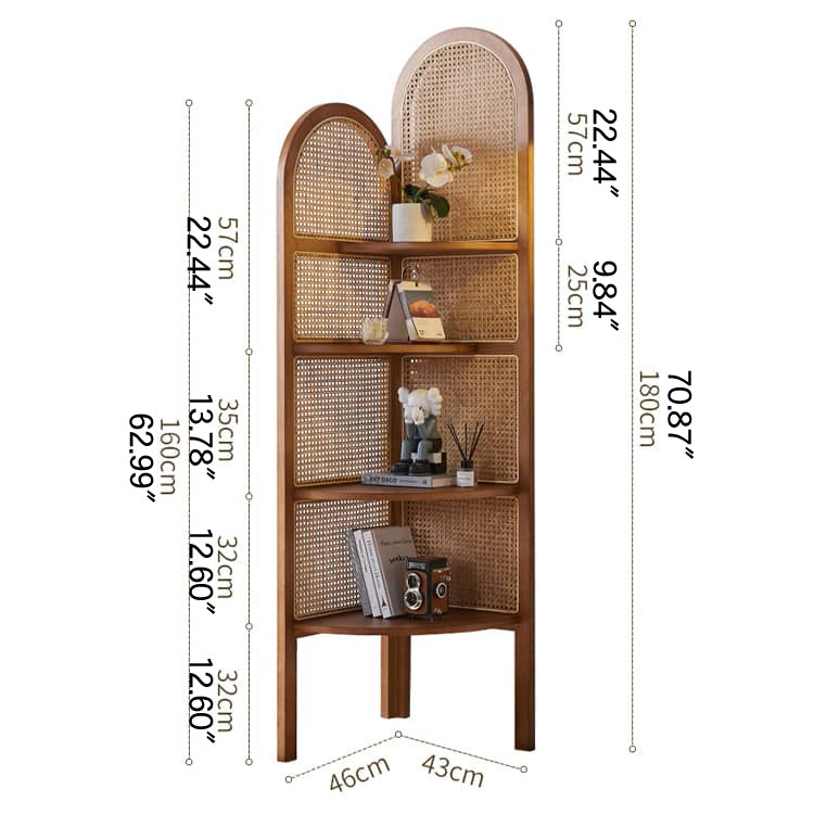 Stylish Natural Wood Cabinet with Rattan Accents - Premium Ash Wood Finish tzm-516