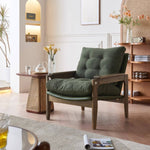 Stylish Orange and Green Faux Leather Chair with Ash Wood and Silicon Fill tzm-517