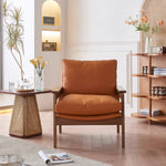 Stylish Orange and Green Faux Leather Chair with Ash Wood and Silicon Fill tzm-517