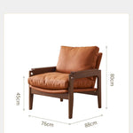 Stylish Orange and Green Faux Leather Chair with Ash Wood and Silicon Fill tzm-517