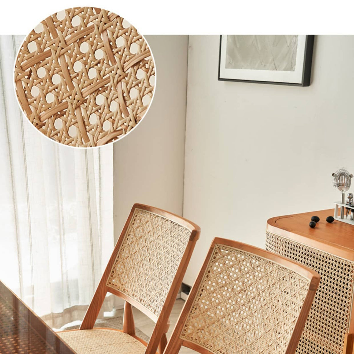 Elegant Natural Wood Rattan Chair - Ash Wood Frame tzm-521