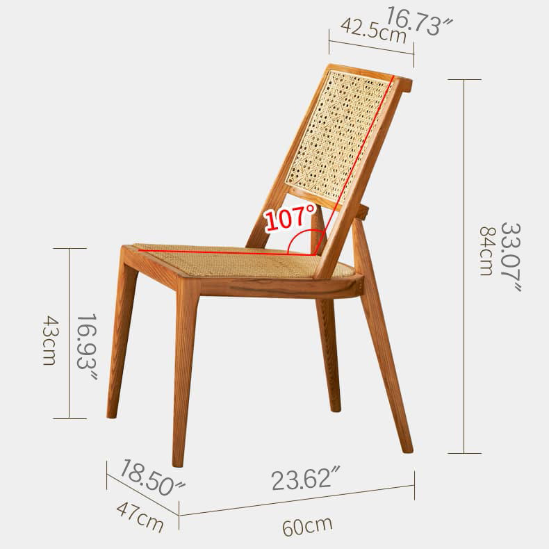 Elegant Natural Wood Rattan Chair - Ash Wood Frame tzm-521