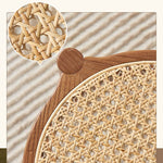 Stylish Rattan & Ash Wood Stool in Black, Brown, or Light Natural Finish tzm-522