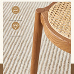 Stylish Rattan & Ash Wood Stool in Black, Brown, or Light Natural Finish tzm-522