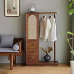 Stylish Brown Rattan Cabinet with Elegant Ash Wood Finish tzm-526