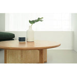 Natural Oak Wood Tea Table with Rattan Accents: Timeless Elegance for Your Living Room tzm-527