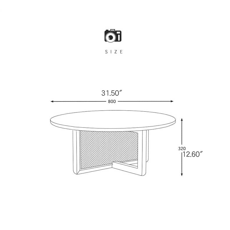 Natural Oak Wood Tea Table with Rattan Accents: Timeless Elegance for Your Living Room tzm-527