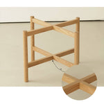 Stylish Natural Oak Wood Tea Table with Rattan Accents tzm-528