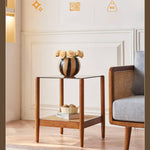 Stylish Brown Rattan Tea Table with Elegant Ash Wood Finish tzm-532