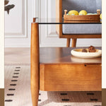 Stylish Brown Rattan Tea Table with Elegant Ash Wood Finish tzm-532