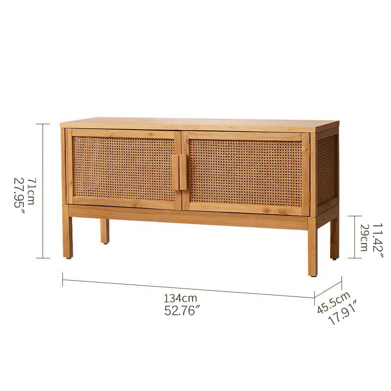 Natural Ash Wood Rattan Cabinet - Elegant Home Storage Solution tzm-533