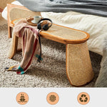 Elegant Natural Wood Rattan Stool - Premium Ash Wood Design tzm-539