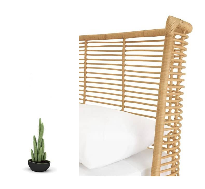 Natural Wood & Rattan Bedside Cabinet - Elegant & Stylish Nightstand for Bedroom Decor tzm-540