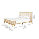 Natural Wood & Rattan Bedside Cabinet - Elegant & Stylish Nightstand for Bedroom Decor tzm-540