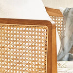 Modern Multi-Tone Rattan & Ash Wood Chair with Cotton-Ramie Upholstery tzm-541