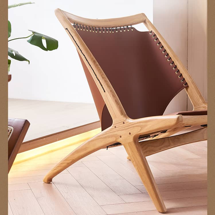 Sleek Black Ash Wood Chair with Premium Synthetic Leather Seat – Natural Wood Finish tzm-546