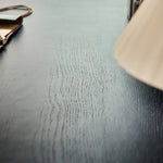 Stunning Black Rattan Makeup Table with Natural Ash Wood Finish and Multi-Layer Board tzm-550