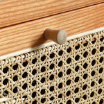 Sleek Rattan Chair in Natural Ash Wood Finish - Perfect for Stylish Interiors tzm-552