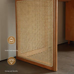 Sleek Rattan Chair in Natural Ash Wood Finish - Perfect for Stylish Interiors tzm-552