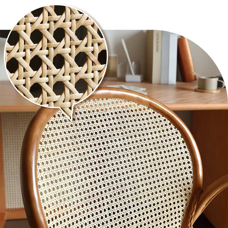 Sleek Rattan Chair in Natural Ash Wood Finish - Perfect for Stylish Interiors tzm-552