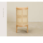 Stylish Bedside Cupboard with Natural Wood, Black and Green Rattan Accents - Oak Wood Finish tzm-554