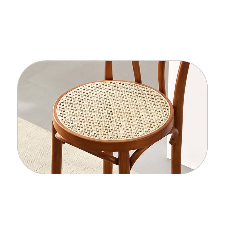 Elegant Light Brown Rattan Wooden Chair - Natural Wood Accent Seating tzm-555